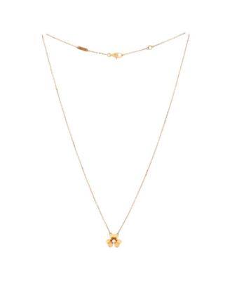  Mini Frivole Pendant Necklace 18K Gold and Diamond, 15.75"