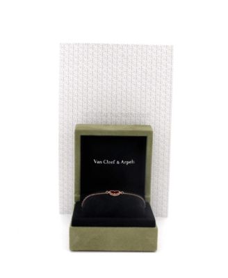  Sweet Alhambra Heart Bracelet 18K Rose Gold with Carnelian