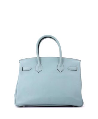 Birkin 30 Handbag Blue Swift with Palladium Hardware