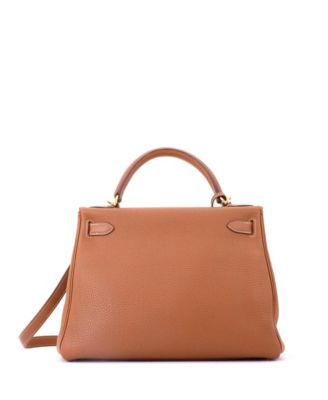 Kelly 28 Handbag Brown Togo with Gold Hardware