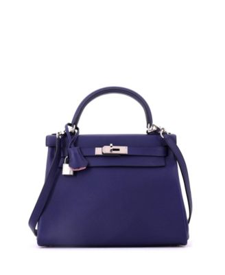Kelly 28 Handbag Verso Evercolor with Palladium Hardware