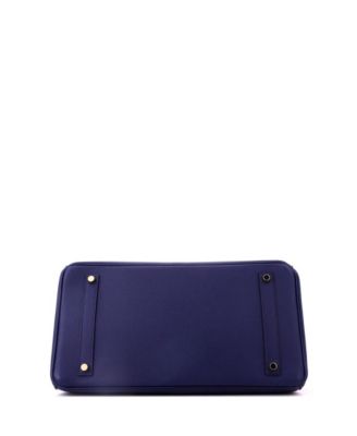 Birkin 35 Handbag Blue Epsom with Gold Hardware