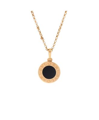  Bvlgari Bvlgari Pendant Necklace 18K Gold with Onyx, 18"