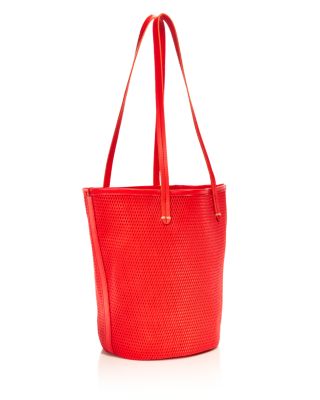 Choupette Perforated Diamond Leather Bucket Bag