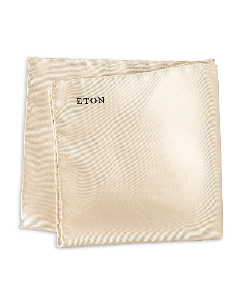 Eton Solid Silk Logo Pocket Square · OS