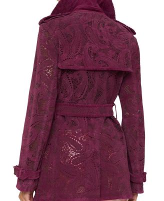 Short Paisley Suede Foxfield Trench Coat