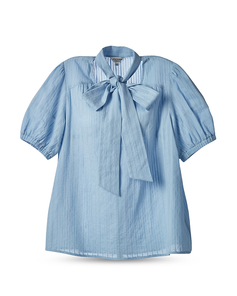 Jovonna London Short Sleeve Bow Neck Blouse