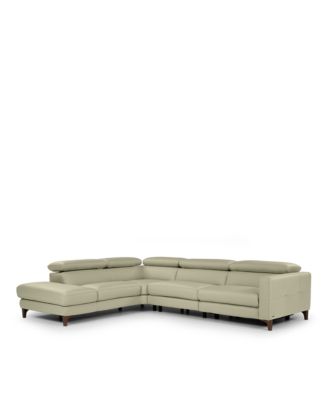Messina Three Piece Double Motion Leather Sectional