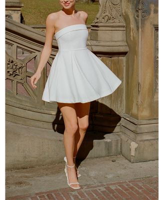 Whisper Foldover Inverted Pleat Mini Dress