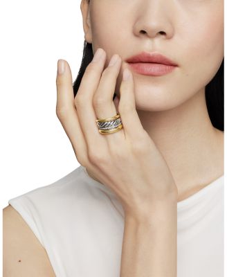 18K Yellow Gold & Sterling Silver DY Mercer Diamond Multirow Ring