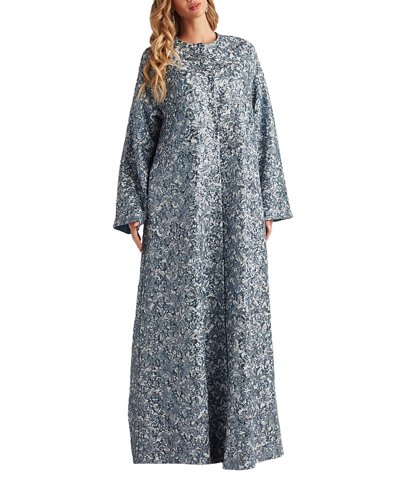 Tadashi Shoji Ostak Sequin Embroidered Caftan Gown