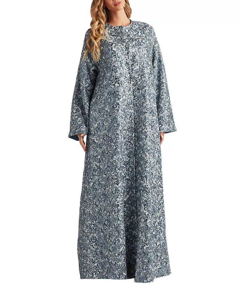 Tadashi Shoji Ostak Sequin Embroidered Caftan Gown