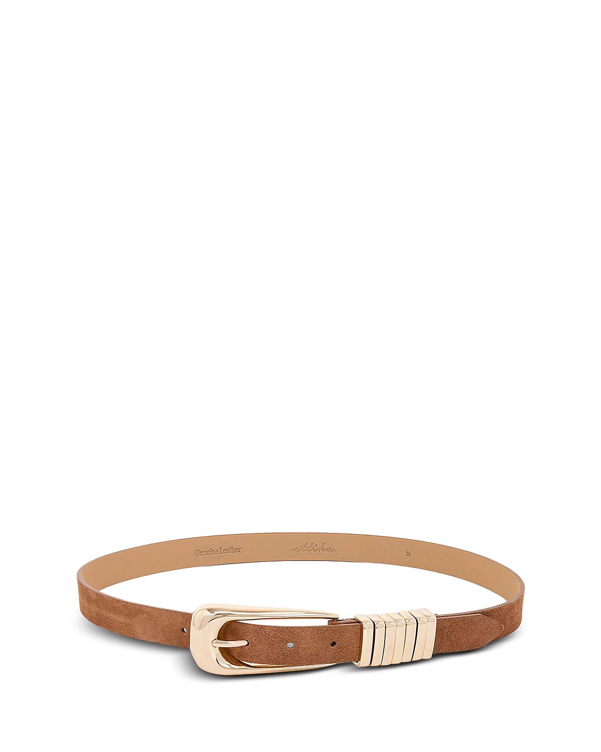Ettika Women's Metal Core 18K Gold Plated Buckle Suede Leather Belt