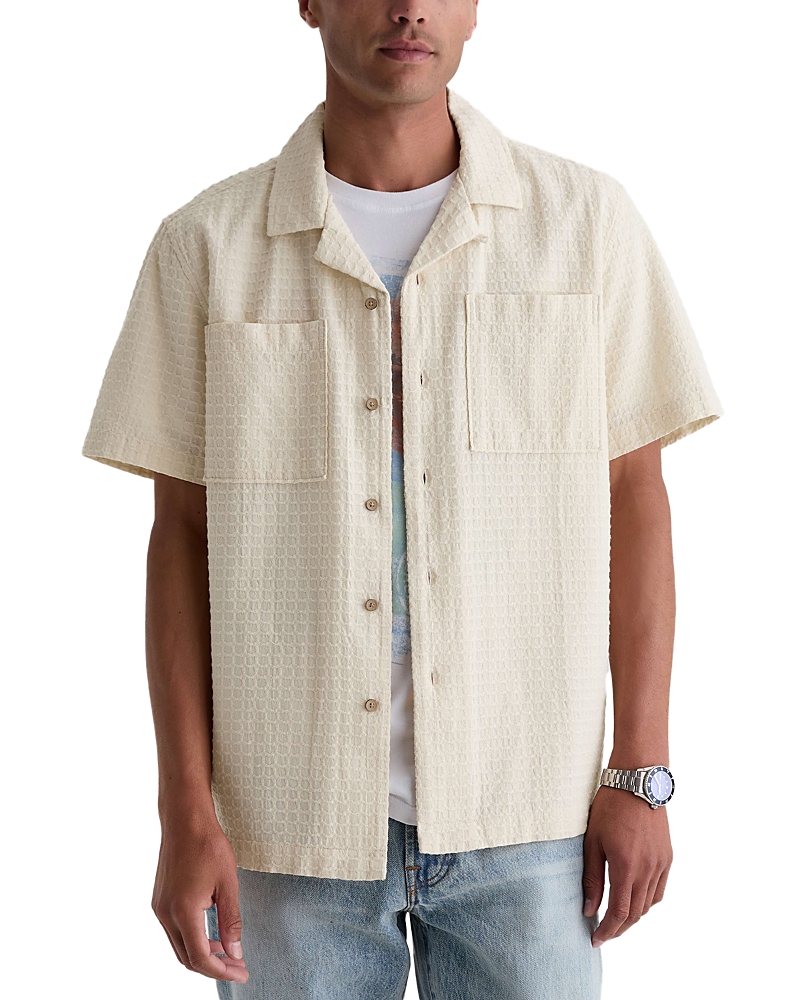 Ag Relaxed Fit Camp Collar Textured Pocket Shirt