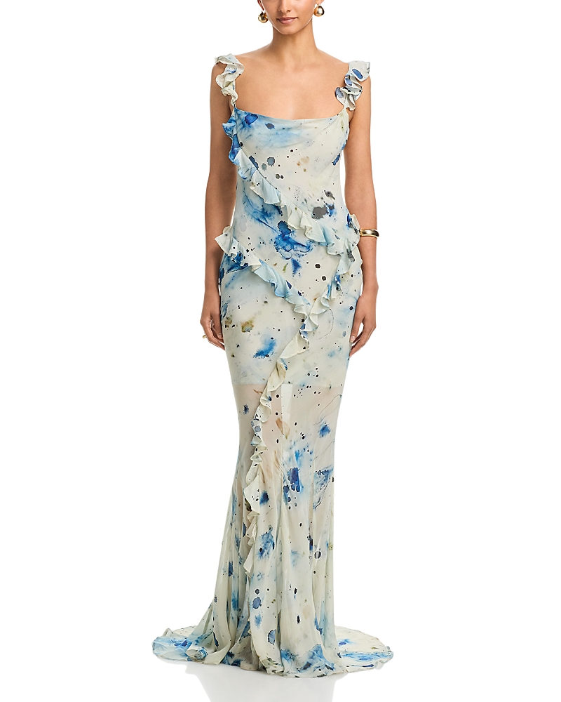 Paris Georgia Silk Ruffled Dress