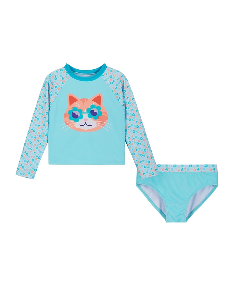 Andy & Evan Girls' Long Sleeve Rashguard Set - Little Kid