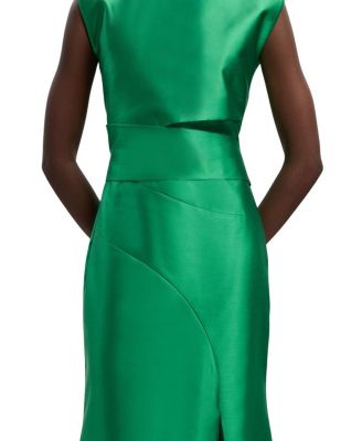 Satin Twill Draped Maxi Dress