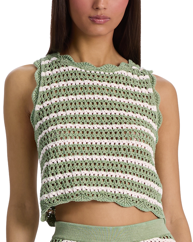 Alice and Olivia Amity Pointelle Knit Tank