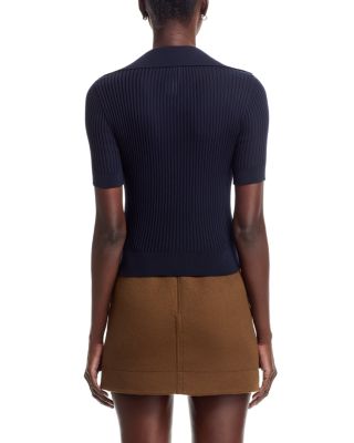 Embroidered Knit Polo Top 