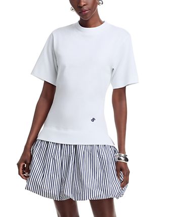 Mixed Media Faille Tee Dress