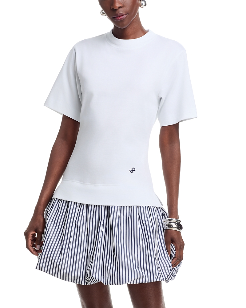 Patou Mixed Media Faille Tee Dress