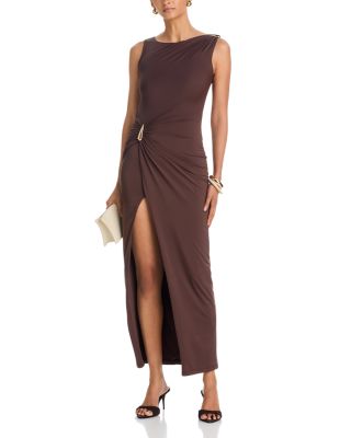 gold bardot dress Gold Sequin Draped Bardot Mini Dress by Chloe Lewis main image 0