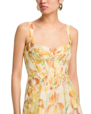 bardot adaline corset midi dress Bardot Adaline Broderie Midi Dress in Blue White