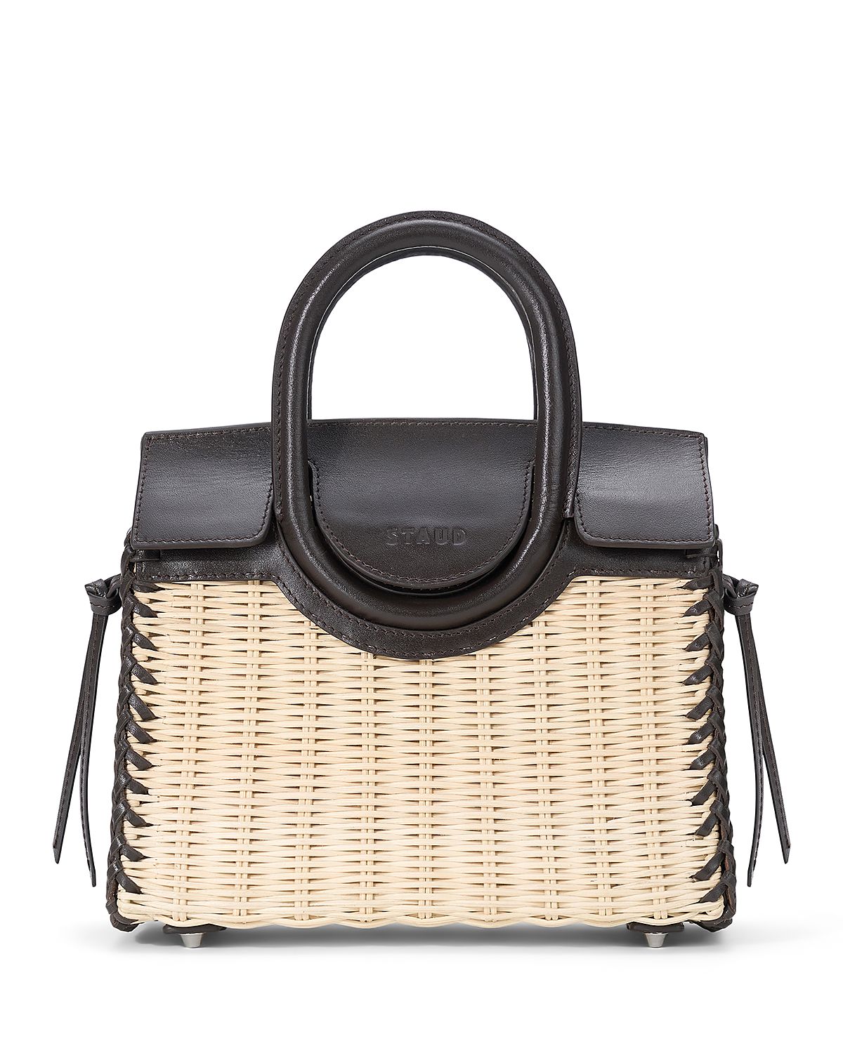 Staud Maude Mini Wicker Carryall Bag