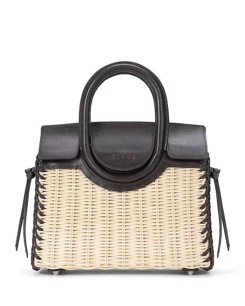 Staud Maude Mini Wicker Carryall Bag