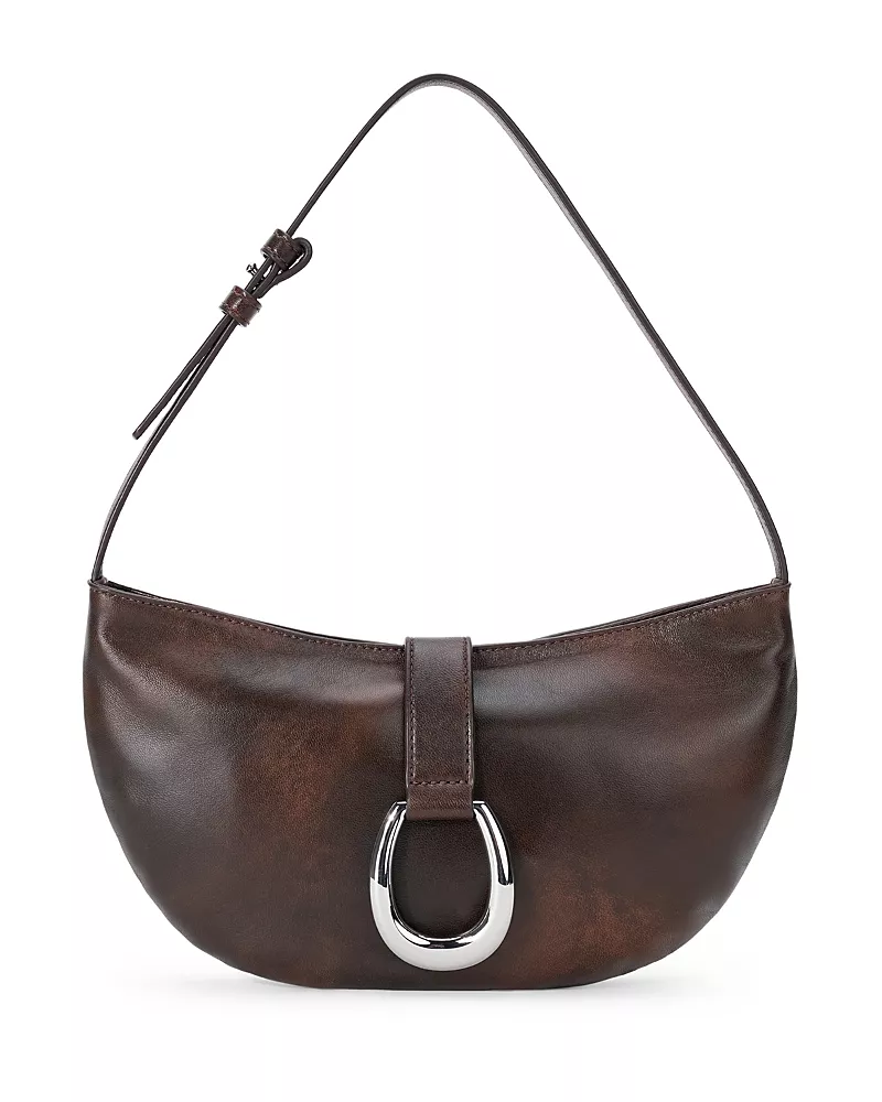 Staud Harlow Crescent Leather Shoulder Bag