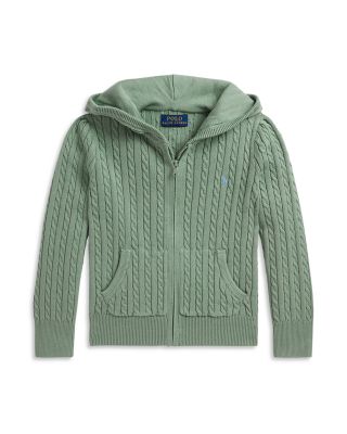 Girls' Mini Cable Cotton Full Zip Hoodie - Little Kid