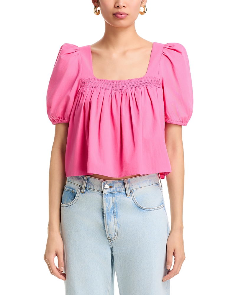 French Connection Cambria Cotton Puff Sleeve Top
