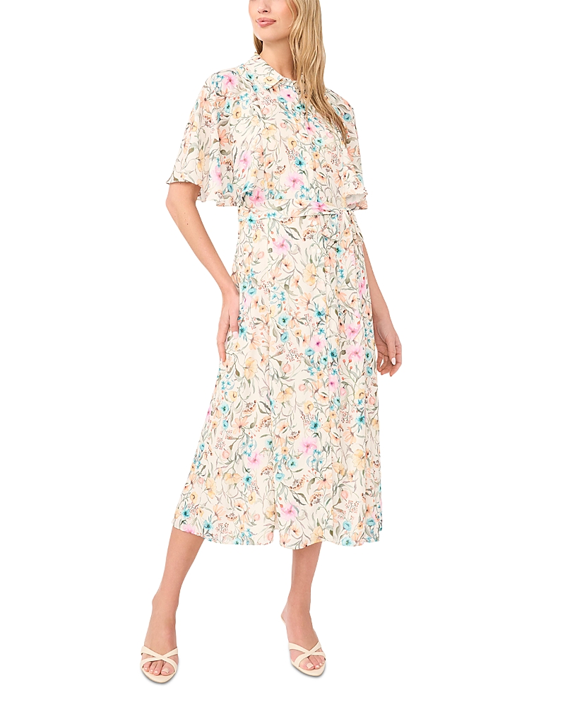 Vince Camuto Flutter Sleeve Princess Seam Dress