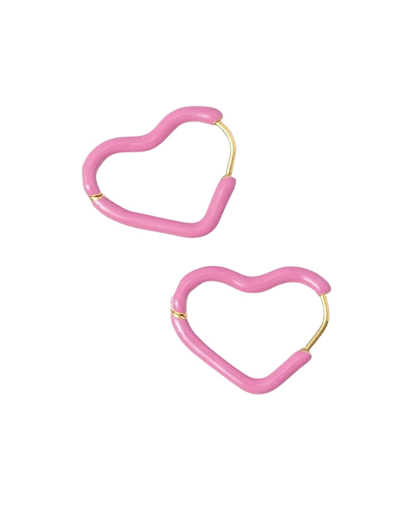 Pip Pop Girls' Enamel Heart Hoop Earring
