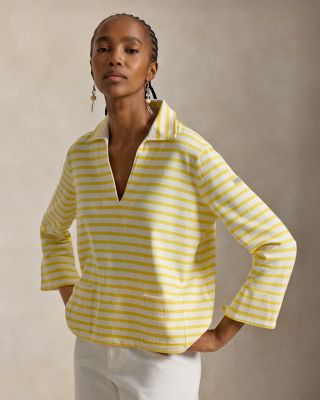 Striped Split Placket Mariner Tee