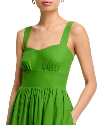 Aspen Linen Sweetheart Midi Dress