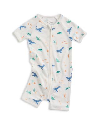 Unisex Whale Print Zip Up Sleepsuit - Baby