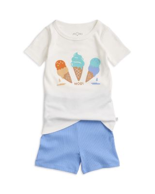 Unisex Beach Placement Print Summer Pajamas Set - Baby