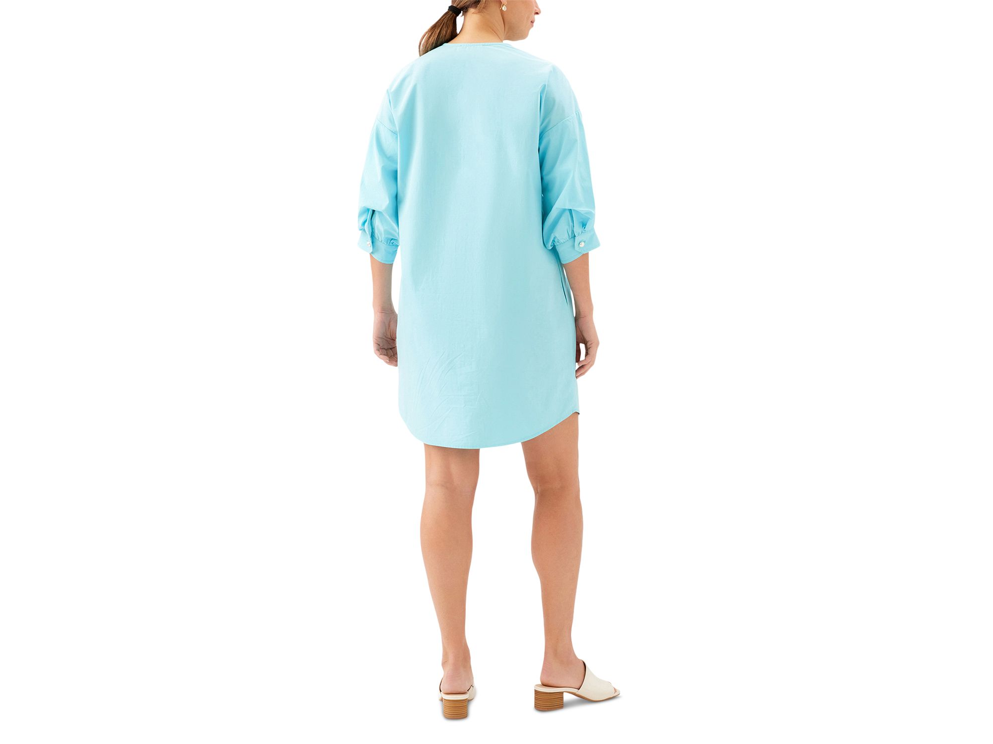 Lantern Sleeve Button Dress — Image 4