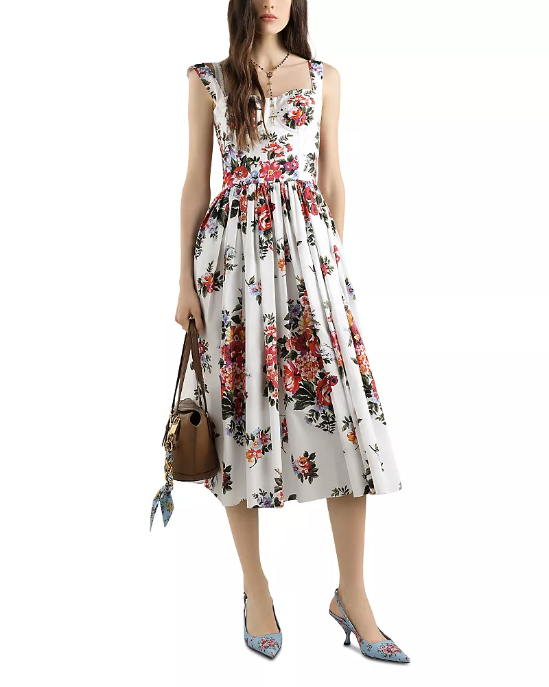 Dolce & Gabbana Flower Bouquet Print Dress