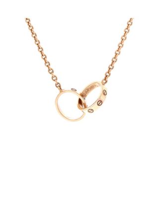 Love Interlocking Necklace 18K Rose Gold, 17.25"