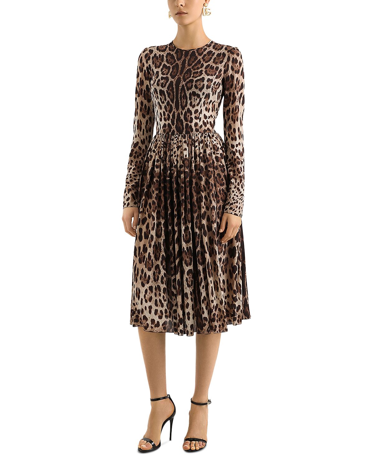 Dolce & Gabbana Leopard Print Midi Dress