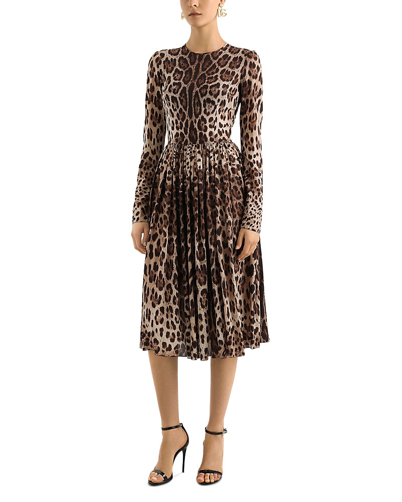 Dolce & Gabbana Leopard Print Midi Dress