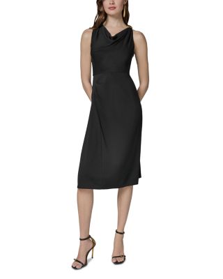 80s black dress fashion Midi Dress 80's Polka Black main image 1