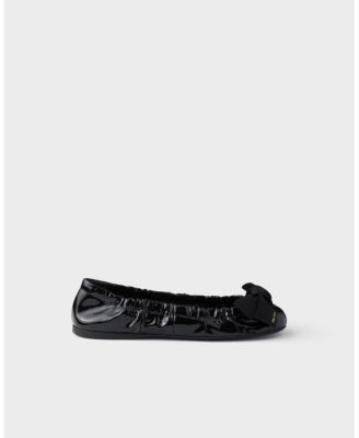 Women's Patent Leather Ballerinas with Bow