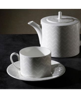  Zig Zag Tea Cup & Saucer, Set of 2