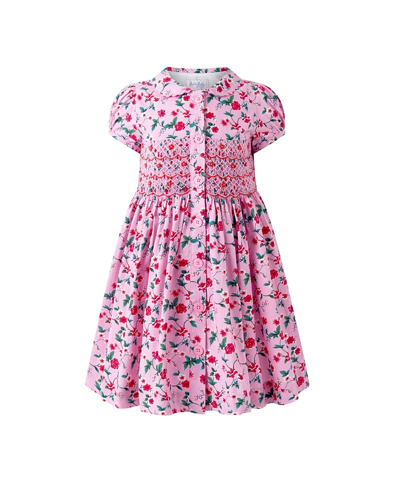 Rachel Riley Girls' Smocked Button-Front Dress - Little Kid, Big Kid