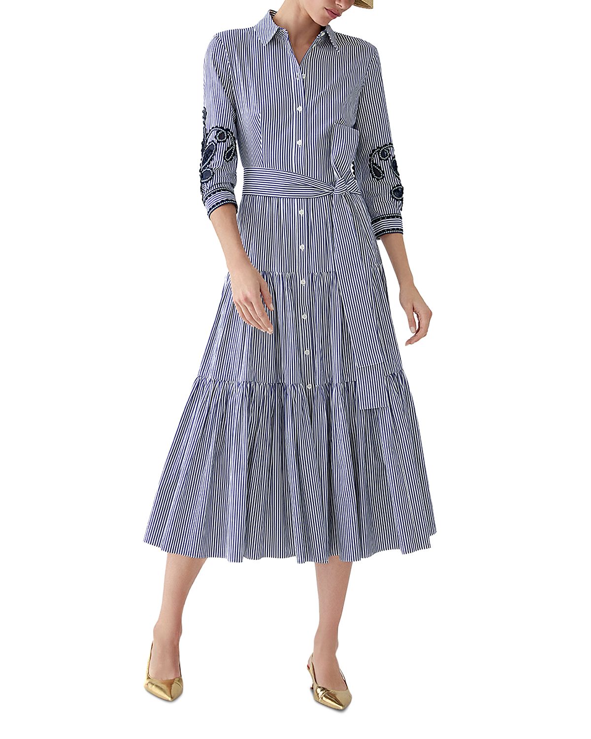 Carolina Herrera Belted Embroidered Dress