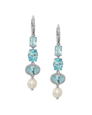 Maiden Cubic Zirconia & Cultured Freshwater Pearl Linear Earrings