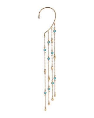 Stone Chain Drop Ear Cuff